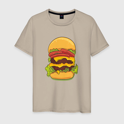 Мужская футболка Самый вкусный гамбургер / Миндальный – фото 1