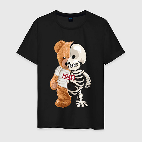 Мужская футболка МИШКА СКЕЛЕТ BEAR SKELETON / Черный – фото 1