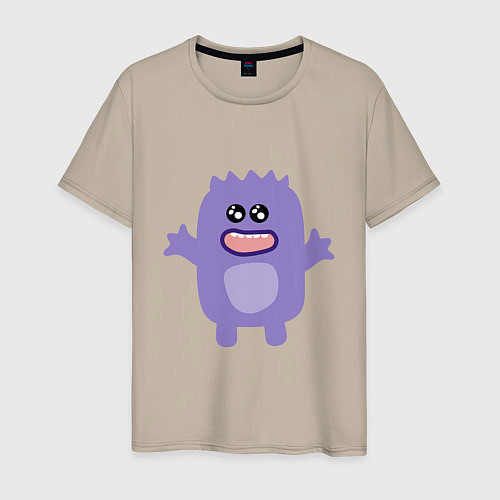 Мужская футболка Purple monster / Миндальный – фото 1