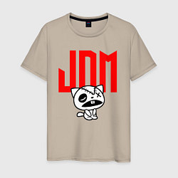 Футболка хлопковая мужская JDM Kitten-Zombie Japan, цвет: миндальный