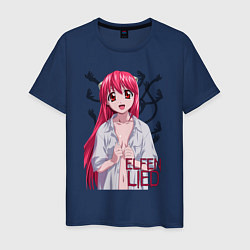 Футболка хлопковая мужская Elfen lied Lucy, цвет: тёмно-синий