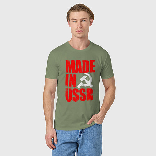 Мужская футболка MADE IN USSR - СДЕЛАНО В СССР - БРЫЗГИ / Авокадо – фото 3