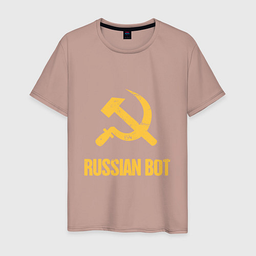 Мужская футболка Atomic Heart: Russian Bot / Пыльно-розовый – фото 1