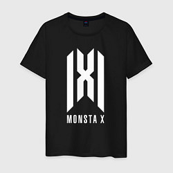 Футболка хлопковая мужская Monsta x logo, цвет: черный