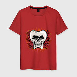 Футболка хлопковая мужская Skull Tooth, цвет: красный