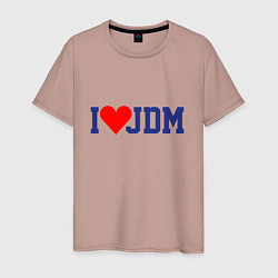Футболка хлопковая мужская I love JDM!, цвет: пыльно-розовый