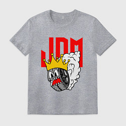 Футболка хлопковая мужская JDM Wheel King, цвет: меланж