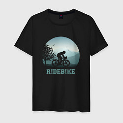 Футболка хлопковая мужская RideBike, цвет: черный