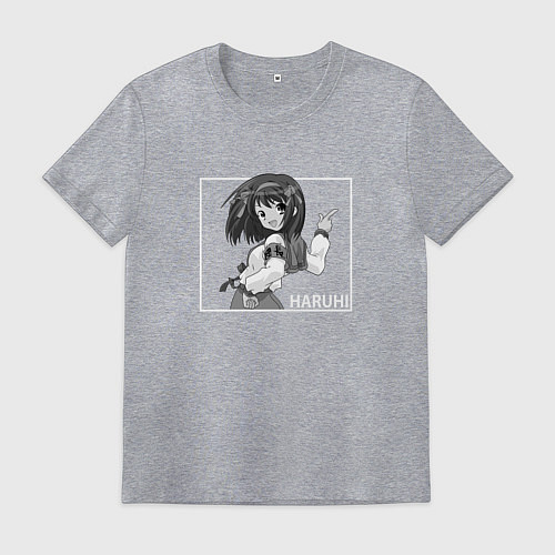 Мужская футболка Весёлая Харухи Судзумия / Меланж – фото 1