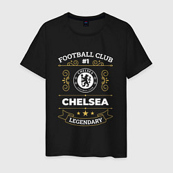 Футболка хлопковая мужская Chelsea FC 1, цвет: черный
