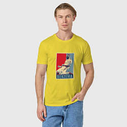 Футболка хлопковая мужская Benzema, цвет: желтый — фото 2