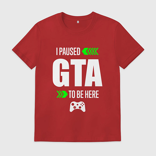 Мужская футболка GTA I Paused / Красный – фото 1