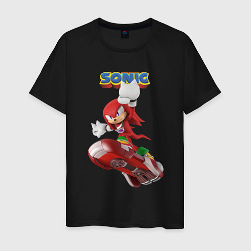 Мужская футболка Knuckles Echidna Sonic Video game Ехидна Наклз Вид / Черный – фото 1