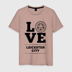 Футболка хлопковая мужская Leicester City Love Классика, цвет: пыльно-розовый