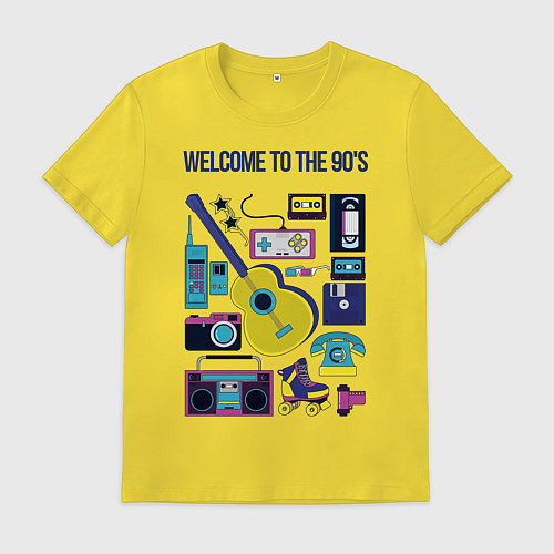 Мужская футболка Добро пожаловать в 90-е! / Желтый – фото 1