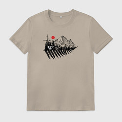 Футболка хлопковая мужская Forest Riders, цвет: миндальный