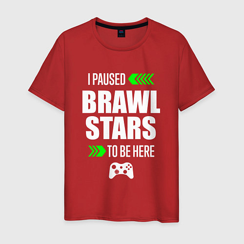 Мужская футболка Brawl Stars I Paused / Красный – фото 1