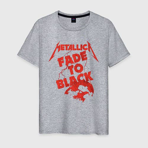 Мужская футболка Metallica Fade To Black Rock Art / Меланж – фото 1