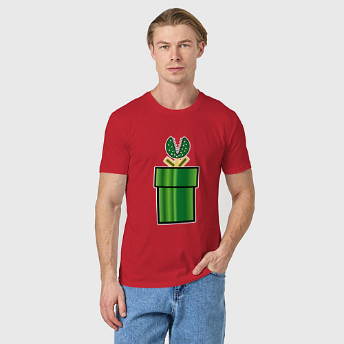 Мужская футболка Цветочек из марио / Красный – фото 3