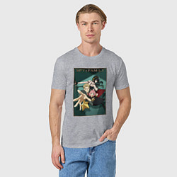 Футболка хлопковая мужская SPY X FAMILY СЕМЬЯ ШПИОНА, цвет: меланж — фото 2