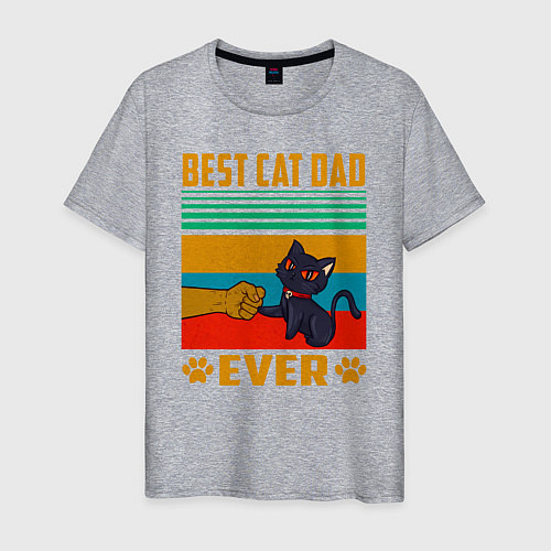 Мужская футболка Лучший кошачий батя на свете / Меланж – фото 1