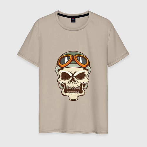 Мужская футболка Biker - Skull / Миндальный – фото 1
