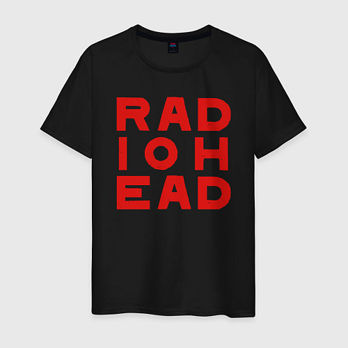 Мужская футболка Radiohead большое красное лого / Черный – фото 1