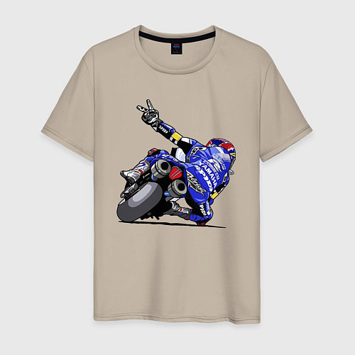 Мужская футболка Yamaha racing team Racer / Миндальный – фото 1