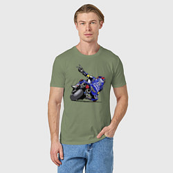 Футболка хлопковая мужская Yamaha racing team Racer, цвет: авокадо — фото 2