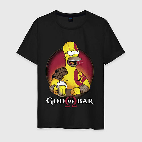 Мужская футболка Homer god of bar / Черный – фото 1