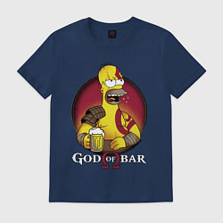 Футболка хлопковая мужская Homer god of bar, цвет: тёмно-синий