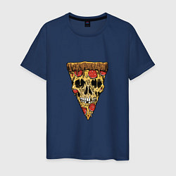 Футболка хлопковая мужская Pizza - Skull, цвет: тёмно-синий