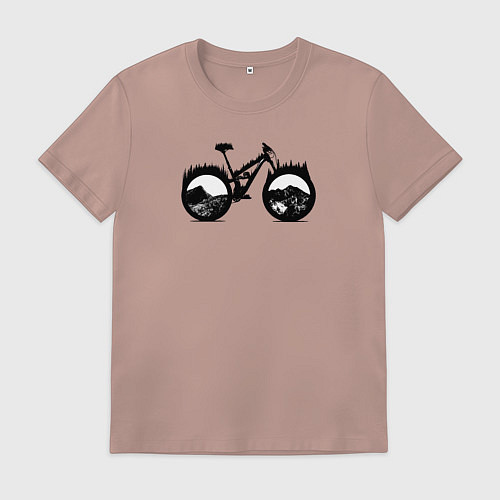 Мужская футболка Эндуро велосипед / Пыльно-розовый – фото 1
