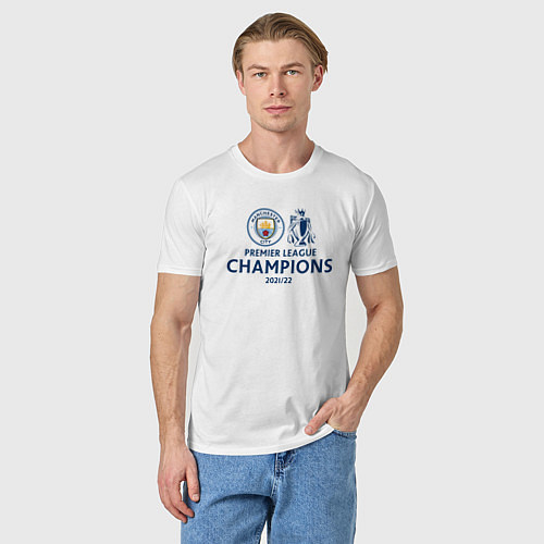 Мужская футболка MANCHESTER CITY CHAMPIONS 202122 / Белый – фото 3