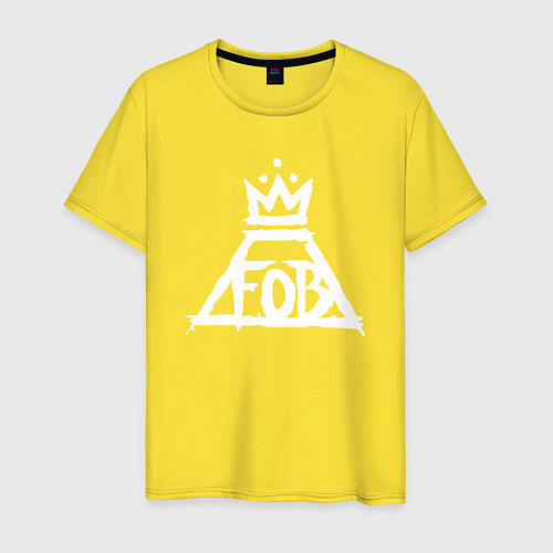 Мужская футболка Fall Out Boy FOB logo / Желтый – фото 1