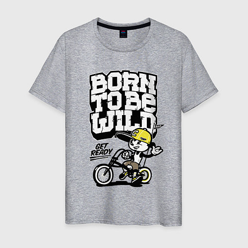 Мужская футболка Born to be wild Рожденный быть диким / Меланж – фото 1