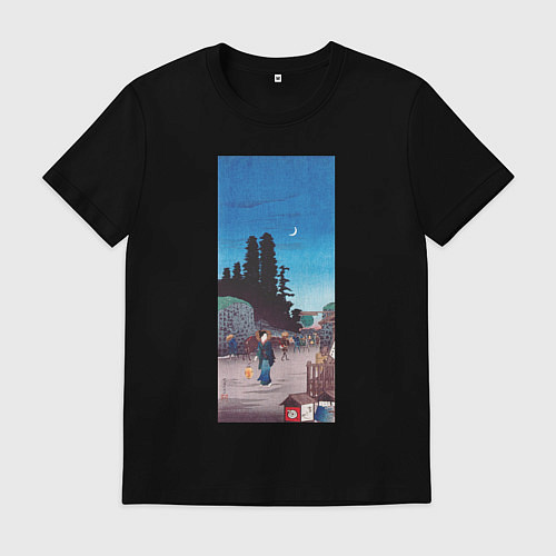 Мужская футболка The Big Gate at Yotsuya Прогулка / Черный – фото 1