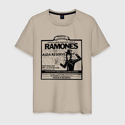 Футболка хлопковая мужская Live at the Palladium, NY - Ramones, цвет: миндальный