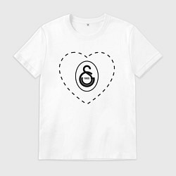 Футболка хлопковая мужская Лого Galatasaray в сердечке, цвет: белый
