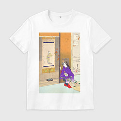 Футболка хлопковая мужская Woman Before a Tokonoma Ритуал, цвет: белый