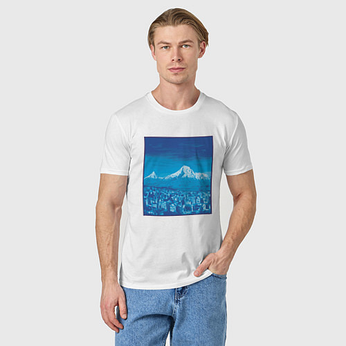 Мужская футболка Гора Арарат Пейзаж Mount Ararat Landscape Масис / Белый – фото 3