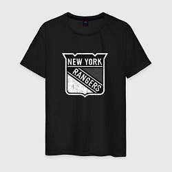 Футболка хлопковая мужская New York Rangers Серый, цвет: черный