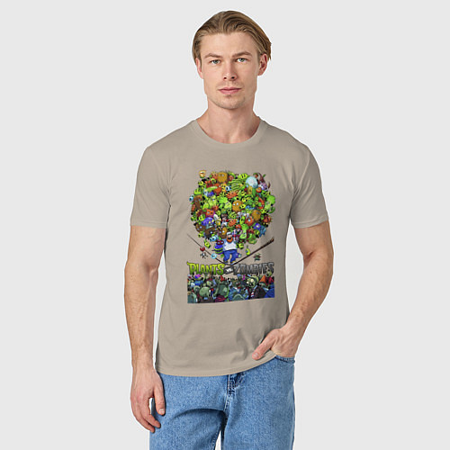 Мужская футболка Crazy Dave plants / Миндальный – фото 3