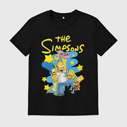Футболка хлопковая мужская The SimpsonsСемейка Симпсонов, цвет: черный