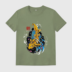 Футболка хлопковая мужская Golden carp, цвет: авокадо