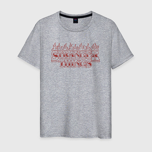 Мужская футболка STRANGER THINGS FLAME / Меланж – фото 1