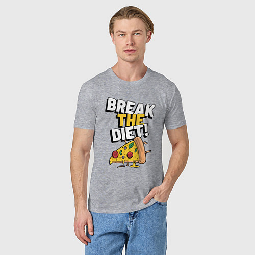 Мужская футболка Сломай диету! / Меланж – фото 3
