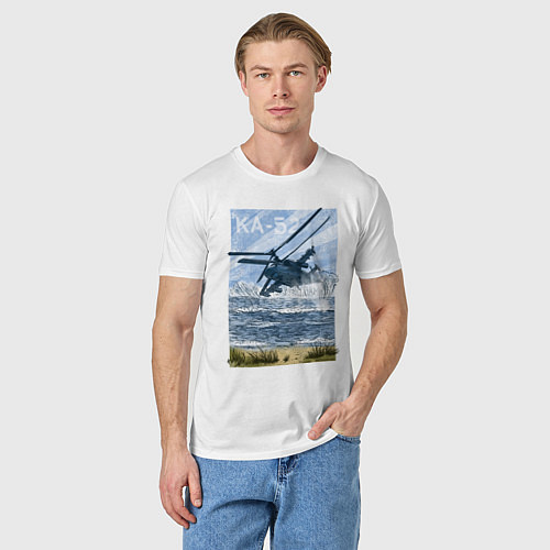 Мужская футболка Вертолет КА-52 / Белый – фото 3