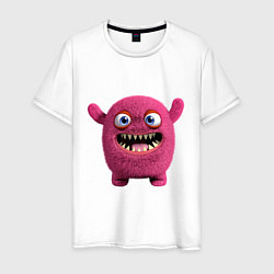 Футболка хлопковая мужская FLUFFY COLORED MONSTER, цвет: белый