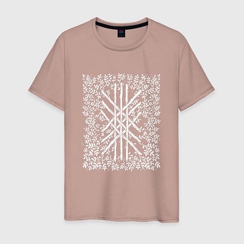 Мужская футболка Руническая Славянская вязь / Пыльно-розовый – фото 1